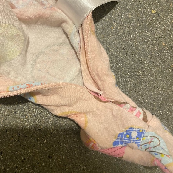 Angel Dear Girls 0-3 months Donut Zippered Footie Pajama Bamboo Pink Ruffle‎ - Picture 6 of 6